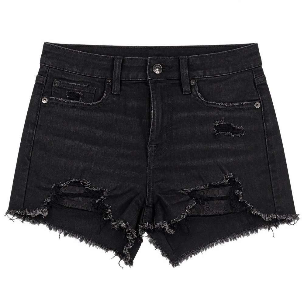 American Eagle High Rise Shortie Cut Off Lace Pockets 4